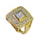 resplendent White CZ Copper White Ring wholesales L-1in US 5,6,7,8