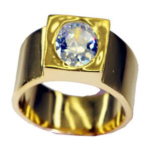 sightly White CZ Copper White Ring india  L-1in US 5,6,7,8