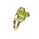 splendid Peridot Cz Copper Green Ring jewelry L-1in US 5,6,7,8