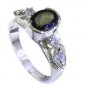 elegant Tourmaline Silver Multi Ring handcrafted L-1in US 5,6,7,8