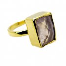 resplendent Rose Quartz Copper Pink Ring handcrafted L-1in US 5,6,7,8