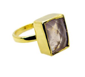 resplendent Rose Quartz Copper Pink Ring handcrafted L-1in US 5,6,7,8