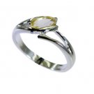 angelic Citrine 925 Sterling  Yellow Ring Designer L-1in US 5,6,7,8