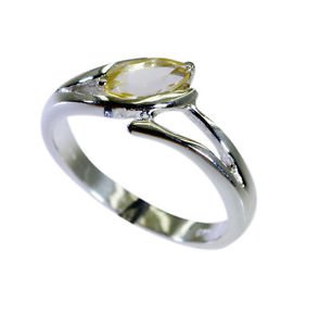 angelic Citrine 925 Sterling  Yellow Ring Designer L-1in US 5,6,7,8