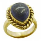 glorious Lapis Lazuli Gold Plated Blue Ring jewelry L-1in US 5,6,7,8