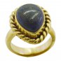 glorious Lapis Lazuli Gold Plated Blue Ring jewelry L-1in US 5,6,7,8