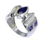graceful Iolite Silver Blue Ring india  L-1in US 5,6,7,8