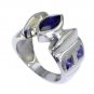 graceful Iolite Silver Blue Ring india  L-1in US 5,6,7,8