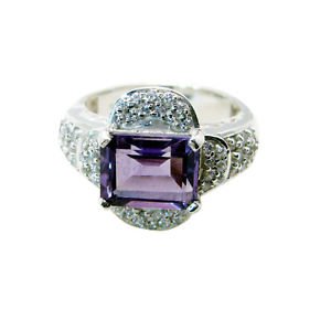 chocolate-box Amethyst Silver Purple Ring suppiler L-1in US 5,6,7,8