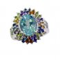 goodly Blue Topaz Silver Blue Ring supplies L-1in US 5,6,7,8