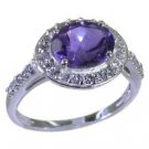 sexy Amethyst 925 sterling silver Purple Ring gemstones L-1.2in US 5,6,7,8