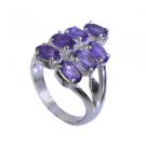 alluring Amethyst Silver Purple Ring handmade  L-1in US 5,6,7,8