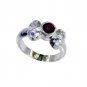 magnetic Garnet 925 Sterling  Red Ring gemstone L-1in US 5,6,7,8