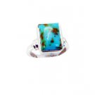 likely Turquoise Silver Turquoise Ring wholesale L-1in US 5,6,7,8