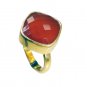 attractive Red onyx Copper Red Ring Designer L-1in US 5,6,7,8