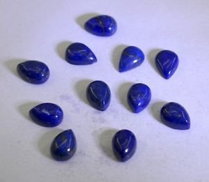 Blue Pear Cabochon Lapis Lazuli stone set 7X10mm 1 pc US