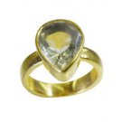 yummy Green Amethyst  Gold Plated Green Ring suppiler L-1in US 5,6,7,8