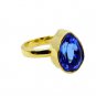 marvelous Tanzanite CZ Copper Blue Ring Designer L-1in US 5,6,7,8