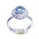 mesmeric Blue Topaz 925 Sterling Silver Blue Ring handcrafted L-1in US 5,6,7,8