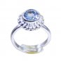 mesmeric Blue Topaz 925 Sterling Silver Blue Ring handcrafted L-1in US 5,6,7,8