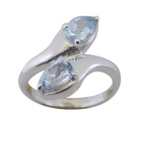 aesthetic Blue Topaz 925 Sterling Silver Blue Ring jaipur L-1in US 5,6,7,8