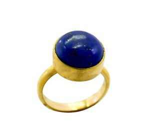 fetching Lapis Lazuli Gold Plated Blue Ring jewelry L-1in US 5,6,7,8
