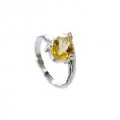 yummy Citrine Silver Yellow Ring suppiler L-1in US 5,6,7,8