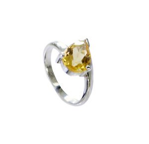 yummy Citrine Silver Yellow Ring suppiler L-1in US 5,6,7,8