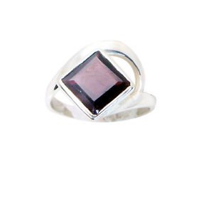 charming Garnet 925 Sterling  Red Ring gemstones L-1in US 5,6,7,8