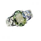 toothsome Green Amethyst Silver Green Ring jewelry L-1in US 5,6,7,8