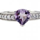 charming Amethyst 925 Sterling  Purple Ring india  L-1in US 5,6,7,8