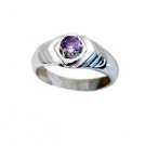 graceful Amethyst Silver Purple Ring wholesales L-1in US 5,6,7,8
