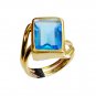 ravishing Blue Topaz CZ Copper Blue Ring supplies L-1in US 5,6,7,8