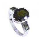 fine-looking Tourmaline Silver Multi Ring handcrafted L-1in US 5,6,7,8