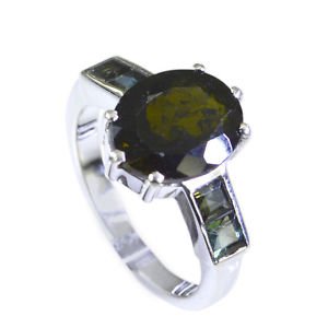 fine-looking Tourmaline Silver Multi Ring handcrafted L-1in US 5,6,7,8