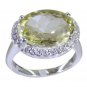 statuesque Lemon Quartz 925 sterling silver Yellow Ring handmade  L-1.2in US 5,6