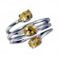 enthralling Citrine Silver Yellow Ring handmade  L-1in US 5,6,7,8 Sz 6
