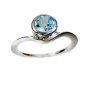 toothsome Blue Topaz Silver Blue Ring exporter L-1in US 5,6,7,8