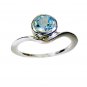 toothsome Blue Topaz Silver Blue Ring exporter L-1in US 5,6,7,8