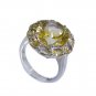 flashy Citrine Silver Yellow Ring wholesales L-1in US 5,6,7,8