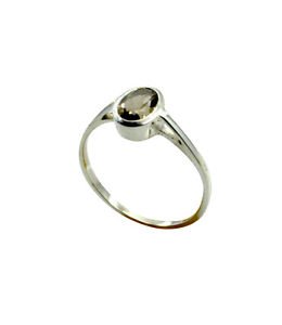 glorious Smoky Quartz 925 Sterling  Brown Ring supplies L-1in US 5,6,7,8