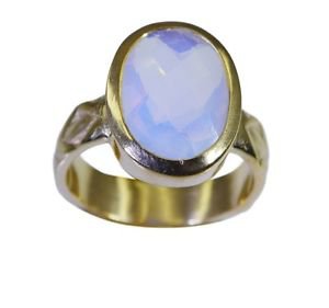 prettyish Fire opal CZ  Gold Plated White Ring gemstone L-1in US 5,6,7,8