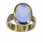 prettyish Fire opal CZ  Gold Plated White Ring gemstone L-1in US 5,6,7,8