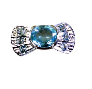 drop-dead Blue Topaz Silver Blue Ring exporter L-1in US 5,6,7,8