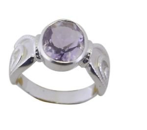 chocolate-box Amethyst 925 Sterling Silver Purple Ring indian L-1in US 5,6,7,8