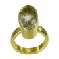 arresting Green Amethyst  Gold Plated Green Ring supplies L-1in US 5,6,7,8