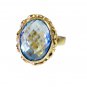 Junoesque Blue Topaz CZ Copper Blue Ring wholesale L-1in US 5,6,7,8