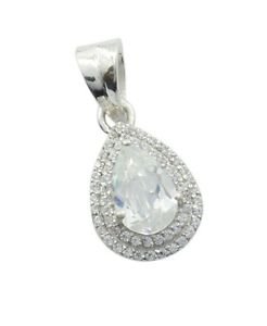 sightly White CZ 925 Sterling Silver White Pendant exporter L-1 US