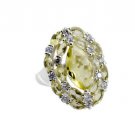 angelic Lemon quartz 925 Sterling  Yellow Ring exporter L-1in US 5,6,7,8