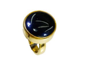 mesmeric Black onyx Copper Black Ring handcrafted L-1in US 5,6,7,8